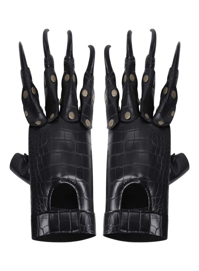 RUIXIB PU Leather Dragon Claw Gloves Black Cosplay Paw Gloves Halloween Costume Dress UP Horror Props Party Accessories - Image 4